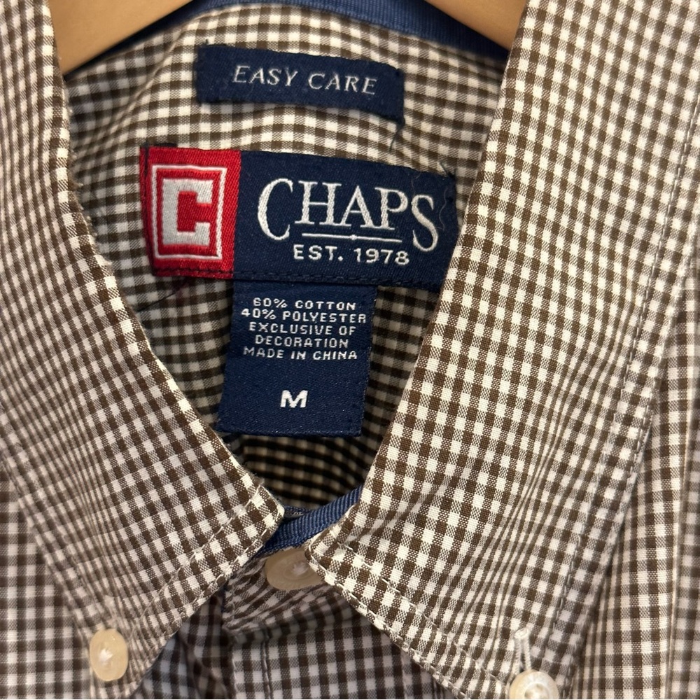 Medium Size Brown Checkered Button Up - image 3